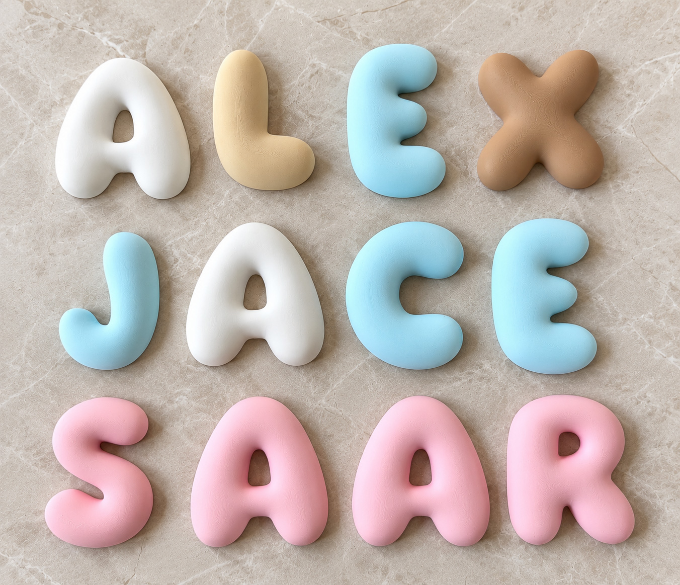 Bubble-letters-3d-decoratie